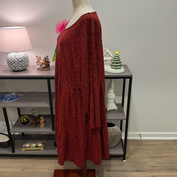 Torrid Red Textured Knit Long Sleeve Midi Dress – Women’s Size 4 (Plus) - Picture 10 of 15